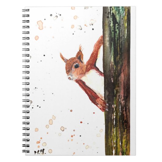 Rotes Eichhörnchenaquarell Notizblock (Vorderseite)