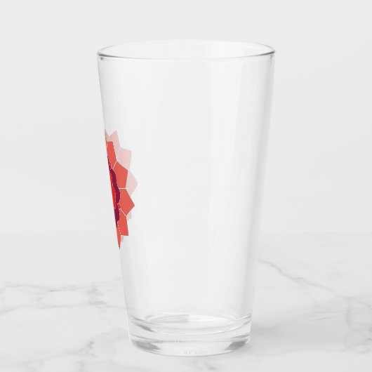 Rotes einfaches Pint-Glas Glas (Links)