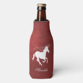 Rotes Einhorn Personalisiert Flasche Cooler Flaschenkühler (Flaschenvorderseite)