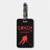 Rotes Eis - Nummer 1 bester Hockeytrainer Gepäckanhänger (Rückseite vertikal)