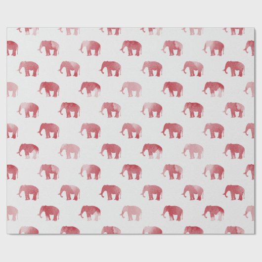 Rotes Elefant-Aquarell-Packpapier Geschenkpapier (Flach)