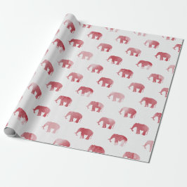 Rotes Elefant-Aquarell-Packpapier Geschenkpapier