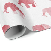 Rotes Elefant-Aquarell-Packpapier Geschenkpapier (Rolleneckpunkt)