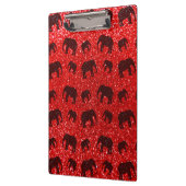 Rotes Elefant-Glitterneonmuster Klemmbrett (Links)
