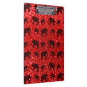 Rotes Elefant-Glitterneonmuster Klemmbrett (Rechts)