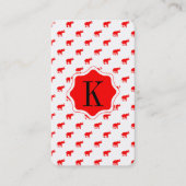 Rotes Elefantenmuster Visitenkarte (Vorderseite)