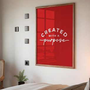 Rotes elegantes christliches Zitat  Poster