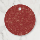 Rotes Elegantes florales Happy Valentine's Day Cir Geschenkanhänger (Rückseite)