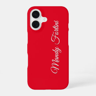 Rotes elegantes minimalistisches Schriftdesign iPhone 16 Hülle