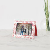 Rotes Elegantes Snowflake Weihnachts-Foto Feiertagskarte (Vorderseite)
