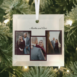 Rotes elegantes Verlobtes Verheiratetes Skript 3 F Ornament Aus Glas