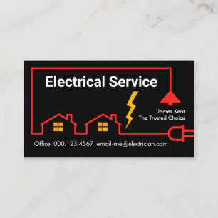 Rotes elektrisches Hausstromnetz Visitenkarte