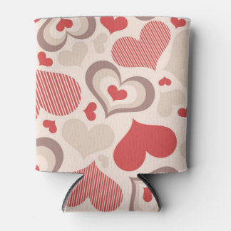 Rotes Elfenbein-Herzmuster Retro-Valentinstag-Kuns Dosenkühler