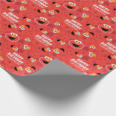 Rotes Elmo-Gesichtsmuster Geschenkpapier (Ecke)