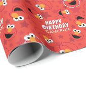 Rotes Elmo-Gesichtsmuster Geschenkpapier (Rolleneckpunkt)