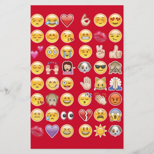 rotes Emoji Briefpapier (Vorderseite)