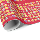 rotes Emoji Geschenkpapier (Rolleneckpunkt)
