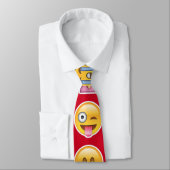rotes Emoji Herren Krawatte (Gebunden)