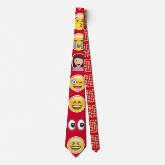 rotes Emoji Herren Krawatte (Vorderseite)