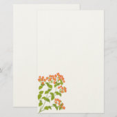 Rotes englisches Wildblumen-Briefpapier Briefpapier (Vorne/Hinten)