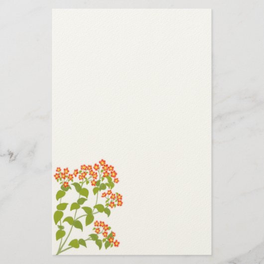 Rotes englisches Wildblumen-Briefpapier Briefpapier (Vorderseite)