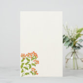 Rotes englisches Wildblumen-Briefpapier Briefpapier (Stehend Vorderseite)