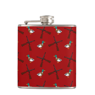 rotes Entenjagdmuster Flachmann