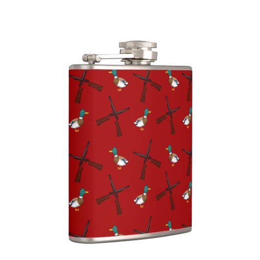 rotes Entenjagdmuster Flachmann (Rechts)