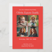 Rotes Erbe Collage QR Code Einladung (Vorderseite)