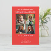 Rotes Erbe Collage QR Code Einladung (Stehend Vorderseite)