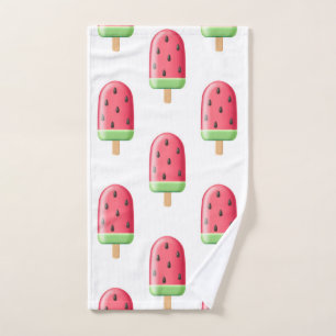 Rotes Erdbeereiscreme-Muster Handtuch