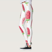 Rotes Erdbeereiscreme-Muster Leggings (Links)
