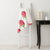 Rotes Erdbeereiscreme-Muster Sherpadecke (Beispiel)