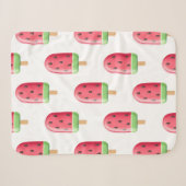Rotes Erdbeereiscreme-Muster Sherpadecke (Vorderseite (Horizontal))
