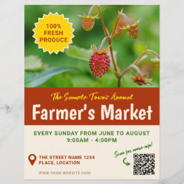 Rotes Erdbeeren Foto Fresh Produce Farmer's Market Flyer