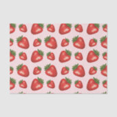 Rotes Erdbeermuster auf Rosa Seidenpapier (Vorderseite)