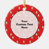 Rotes Erdbeermuster Keramikornament (Vorne)