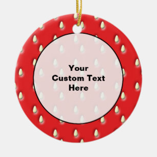 Rotes Erdbeermuster Keramikornament