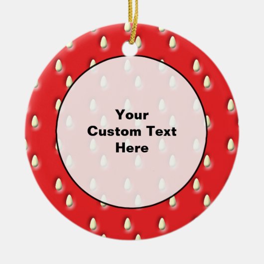 Rotes Erdbeermuster Keramikornament (Vorne)