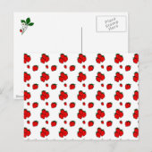 Rotes Erdbeermuster Leere Postkarte (Vorne/Hinten)