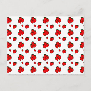Rotes Erdbeermuster Leere Postkarte