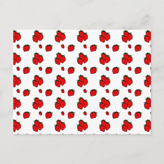 Rotes Erdbeermuster Leere Postkarte (Vorderseite)