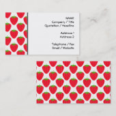 Rotes Erdbeermuster Visitenkarte (Vorne/Hinten)