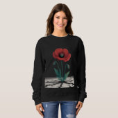 Rotes Erinnerungsmohn-Wachstums-T-Shirt Sweatshirt (Vorne ganz)