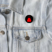 Rotes Erlenmeyer-Kolben Chemie-Knopf-Button Button (Beispiel)