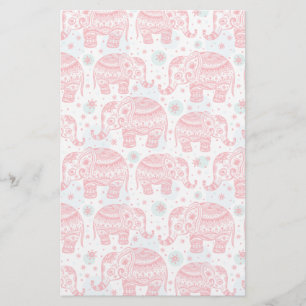 Rotes ethnisches Elefant-Muster Briefpapier