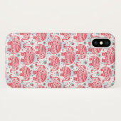 Rotes ethnisches Elefant-Muster Case-Mate iPhone Hülle (Rückseite (Horizontal))