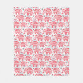 Rotes ethnisches Elefant-Muster Fleecedecke (Vorderseite)