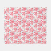 Rotes ethnisches Elefant-Muster Fleecedecke (Vorderseite (Horizontal))
