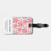 Rotes ethnisches Elefant-Muster Gepäckanhänger (Rückseite horizontal)